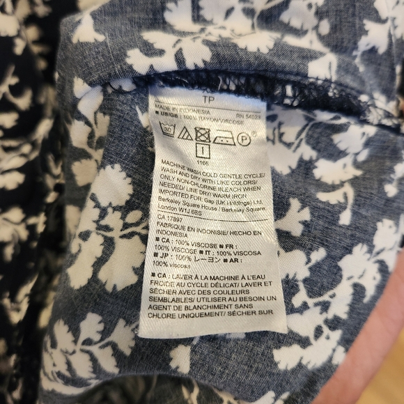 XS Gap Sleeveless Shirtdress Elastic/Drawstring Waist Floral Print - Picture 5 of 5